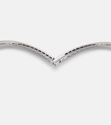 Pearlescent 18kt white gold necklace with diamonds and pearls | Yeprem