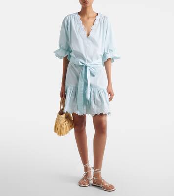 Embroidered cotton poplin minidress | Juliet Dunn