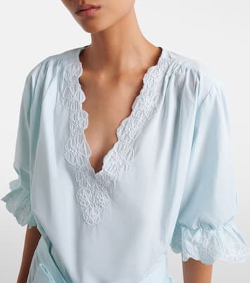 Embroidered cotton poplin minidress | Juliet Dunn