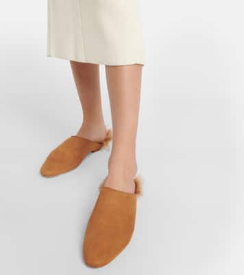 Mules Otto in suede con shearling | Khaite
