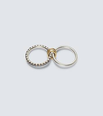 Enzo sterling silver and 18kt gold ring with black diamonds | Spinelli Kilcollin
