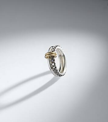 Enzo sterling silver and 18kt gold ring with black diamonds | Spinelli Kilcollin