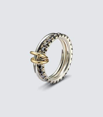 Enzo sterling silver and 18kt gold ring with black diamonds | Spinelli Kilcollin