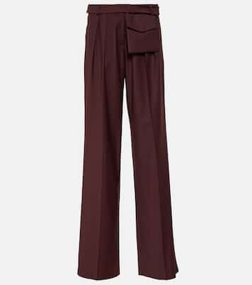 Gerade Mid-Rise-Hose Sylvia aus Wolle | Aya Muse