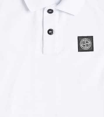 Compass cotton-blend piqué polo shirt | Stone Island Junior