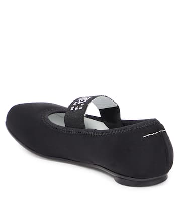 Leather-trimmed ballet flats | MM6 Maison Margiela Kids