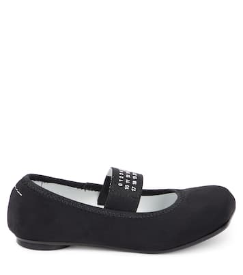 Leather-trimmed ballet flats | MM6 Maison Margiela Kids