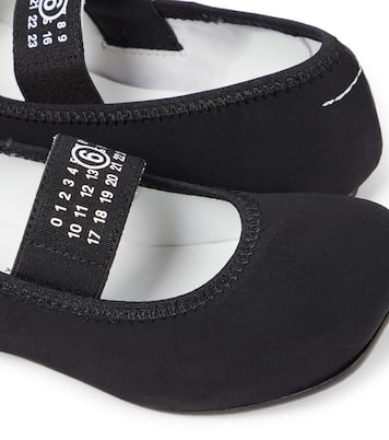 Leather-trimmed ballet flats | MM6 Maison Margiela Kids