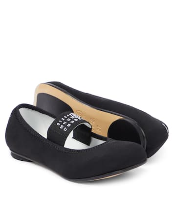 Leather-trimmed ballet flats | MM6 Maison Margiela Kids