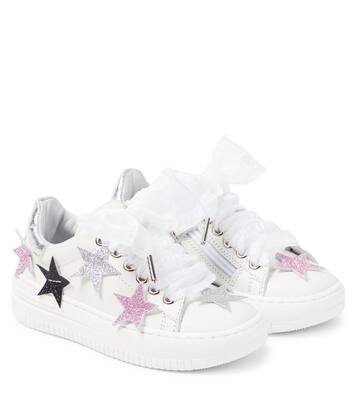 Appliqué leather sneakers  | Monnalisa