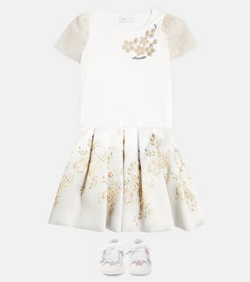 Appliqué leather sneakers  | Monnalisa