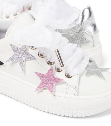 Appliqué leather sneakers  | Monnalisa