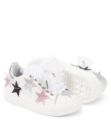 Appliqué leather sneakers  | Monnalisa
