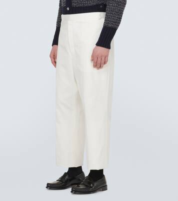 High-rise cotton twill chinos | Thom Browne