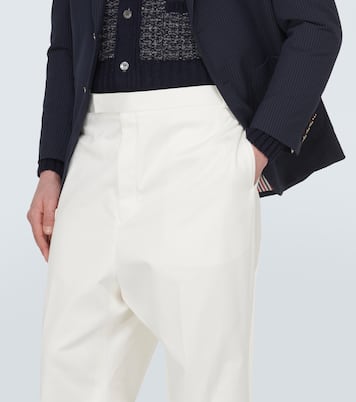 High-rise cotton twill chinos | Thom Browne