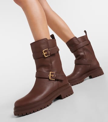 Thiago leather biker boots | Gianvito Rossi