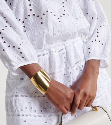 Angie puff-sleeve cotton crop top | Melissa Odabash