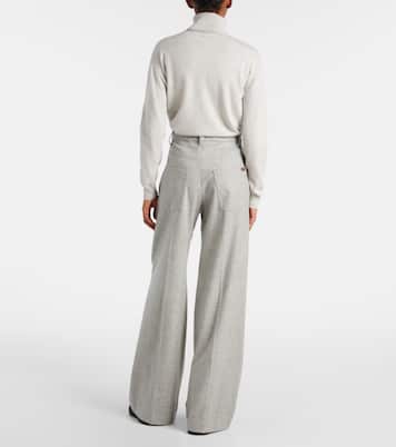 Pantalones anchos de lana y cachemir | Brunello Cucinelli