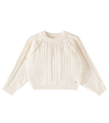 Cable-knit cotton and wool sweater | Chloé Kids