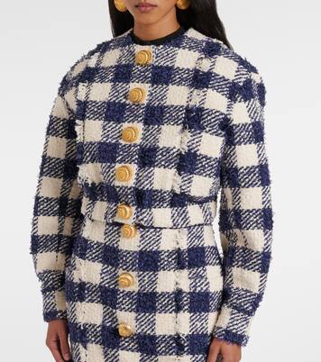 Chaqueta de tweed a cuadros | Balmain