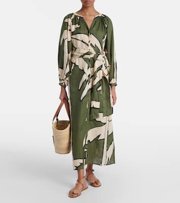 Robe longue imprimée en lin | Johanna Ortiz
