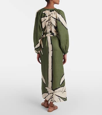 Robe longue imprimée en lin | Johanna Ortiz