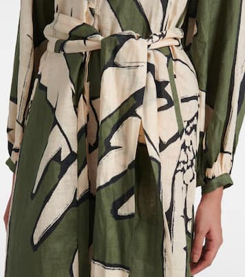 Robe longue imprimée en lin | Johanna Ortiz