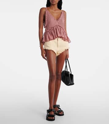 Fringed cotton canvas shorts  | The Attico