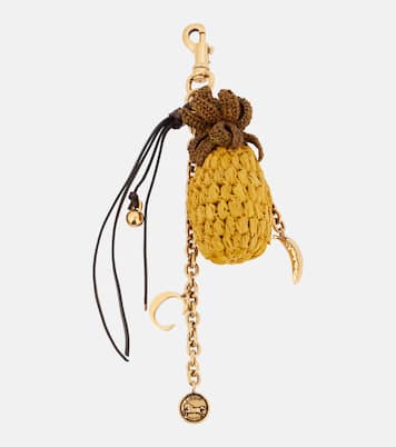 Raffia-trimmed bag charm | Chloé