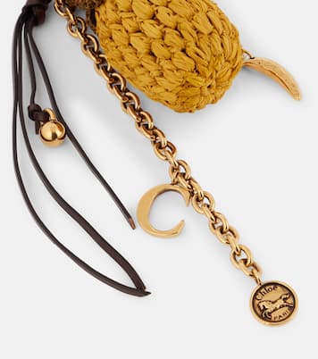 Raffia-trimmed bag charm | Chloé
