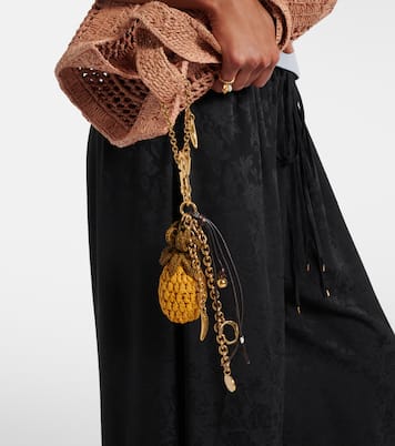 Raffia-trimmed bag charm | Chloé
