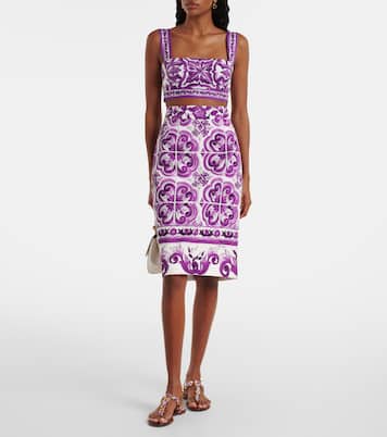 Majolica silk-blend pencil skirt | Dolce&Gabbana