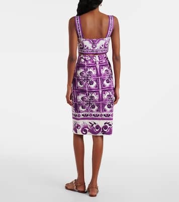 Majolica silk-blend pencil skirt | Dolce&Gabbana