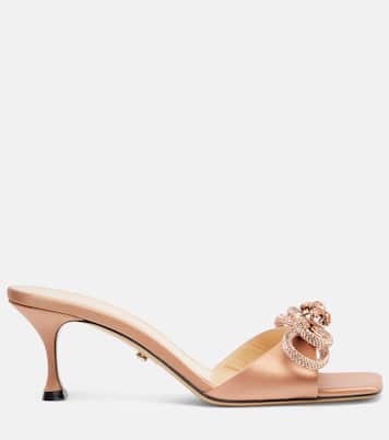 Double Bow embellished satin 65 mules | Mach & Mach