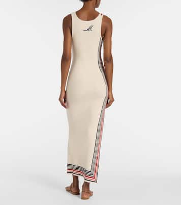 Abito midi in misto cotone a righe | Rabanne