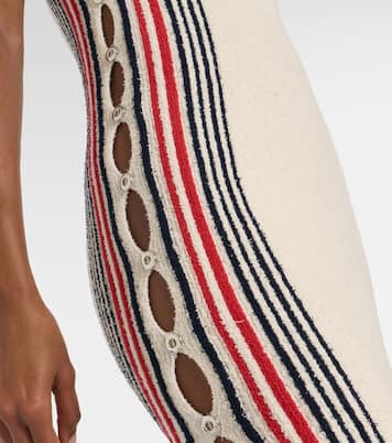 Abito midi in misto cotone a righe | Rabanne