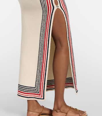 Abito midi in misto cotone a righe | Rabanne