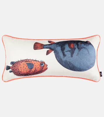 Pesci printed silk cushion | Fornasetti