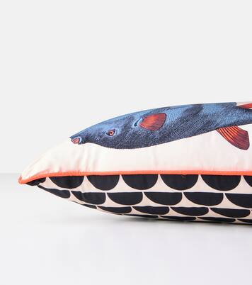 Pesci printed silk cushion | Fornasetti