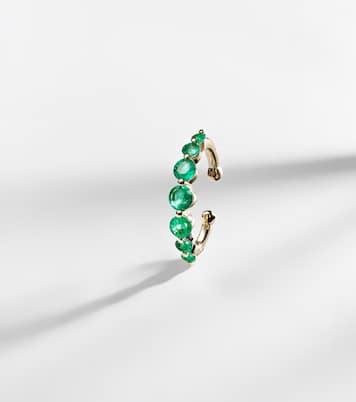 Gradual Round 18kt gold ear cuff with emeralds | Shay Jewelry