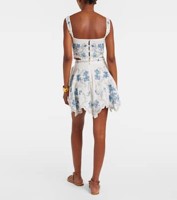 Besticker Minirock Retrato aus Leinen  | Agua by Agua Bendita