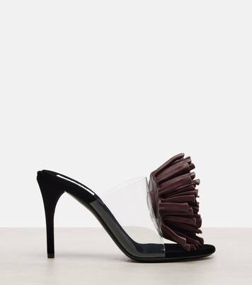 Floral-appliqué asymmetric mules | Alaïa