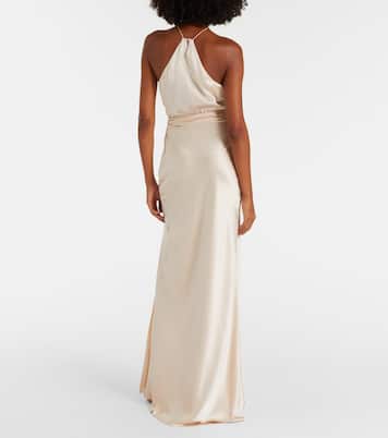Halterneck silk satin gown | The Sei
