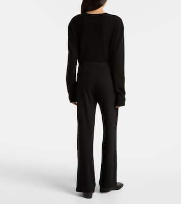 Lauren mid-rise jersey wide-leg pants | Leset