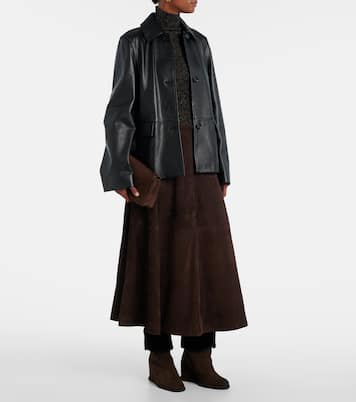 Shearling-lined suede wedge ankle boots | Yves Salomon