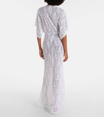 Obie semi-sheer lace gown | Norma Kamali