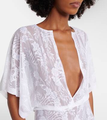 Obie semi-sheer lace gown | Norma Kamali
