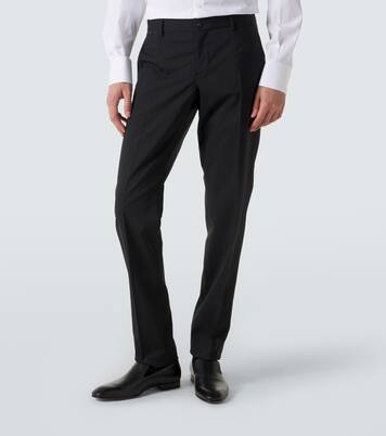 Pantalon de smoking en laine et soie mélangées | Dolce&Gabbana