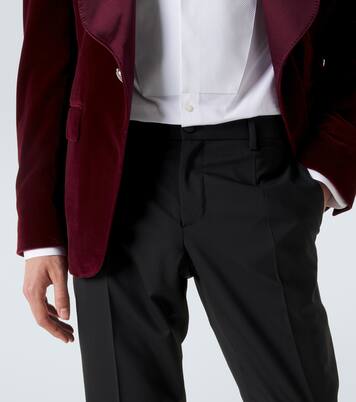 Pantalon de smoking en laine et soie mélangées | Dolce&Gabbana