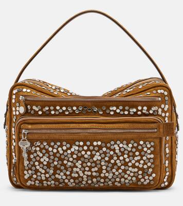 Camero Camera Large suede shoulder bag | Acne Studios